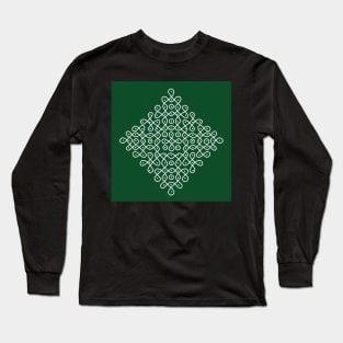 Dot Kolam green, Rangoli, Muggu Long Sleeve T-Shirt